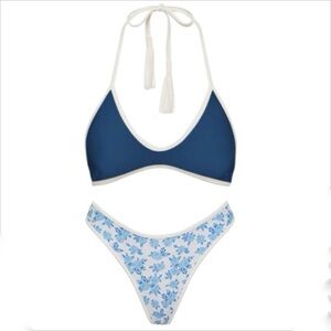 ACACIA Set - Piped Devy Bikini Top & Parker Bottom in Petite Rose - L